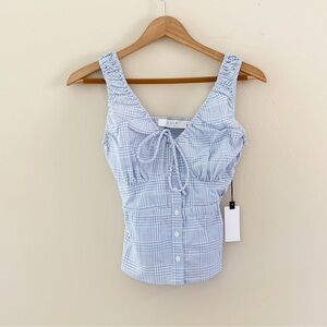 Astr Blue Plaid Women's Top